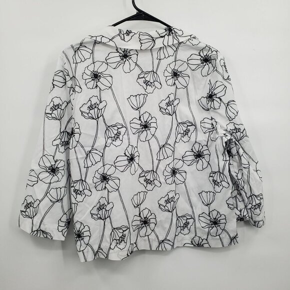 Chico's Embroidered Swing Jacket Women Size Medium NWT Alabaster Floral - Picture 7 of 12
